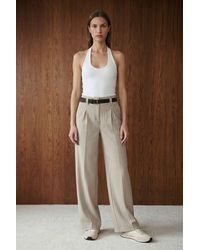 Dilvin - Striped Wide-Leg Pleated Trousers - Lyst