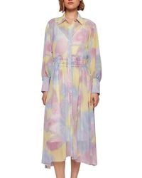 BOSS - Midi Overhemd Jurk (Veelkleurig) - Lyst