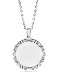 dKeniz - Anhänger Mit Kette 925/- Sterling Rhodiniert Kreis Plättchen - Lyst