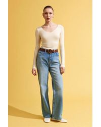 Dilvin - Slim Fit V-Neck Ribbed Knit Sweater - Lyst