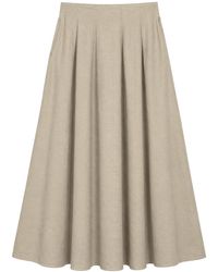 MixRay - High Waist A-Line Midi Skirt - Lyst