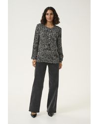 Kaffe - Blouse Met Lange Mouwen Regular Fit/Turtledove Graphic Dot - Lyst