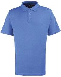 PREMIER - Stud Heavyweight Plain Pique Polo Shirt (Royal) - Lyst