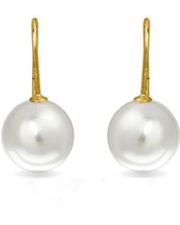 Luxenter - Essential Ohrringe Aus 925 Sterling Silber Und Weißer Perle Mit 18 Karat Gelbgold - Lyst