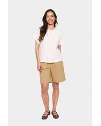 Saint Tropez - Kurzarm-Bluse Gerade Passform Ice - Lyst