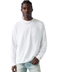 Levi's - Authentic Pocket T-shirt Met Lange Mouwen (wit) - Lyst