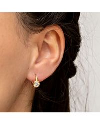 dKeniz - Ohrringe Silber 925 Vergoldet Mit Zirkonia Weiß - Lyst