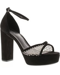 Ted Baker - Heels Bexins Suede Leather Platform Block Heel Peep Toe - Lyst