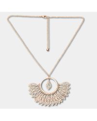Steuer - Modeschmuck Anhänger Mit Kette Blättchenanhänger An Kette Goldfarben - Lyst
