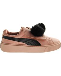PUMA - Basket Platform Pompom Trainers - Lyst