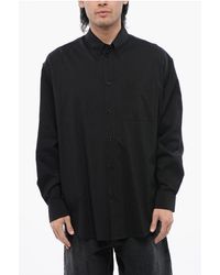 Off-White c/o Virgil Abloh - Effen Overhemd Met Knopen In Zwart - Lyst