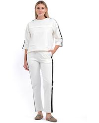 Tom Barron - Damen-Trainingsanzug-Set Mit Halbkurzen Ärmeln Und Stickereidetails - Lyst