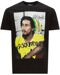 DSquared² - Cool Fit Bob Marley Logo Zwart T-shirt - Lyst