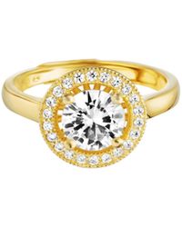 Julie Julsen - Ring 925 Silber Vergoldet Zirkonia Weiß - Lyst