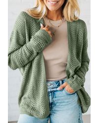 Azura Exchange - Open Gehaakt Casual Cardigan - Lyst
