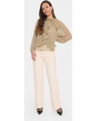 Saint Tropez - Blouse Met Lange Mouwen Jacelynsz Loose Fit Beige - Lyst