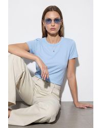 Dilvin - Solid Crew Neck T-Shirt - Lyst