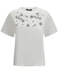 Max Mara - Witte Katoenen T-Shirt - Lyst