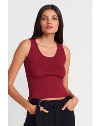 Dilvin - Ribbed Sleeveless Slim-Fit Blouse - Lyst