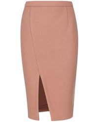 Conquista - Colour Faux Mouflon Pencil Skirt - Lyst