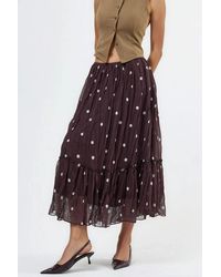 Busem - High Waist Polka Dot Maxi Skirt With Frills - Lyst