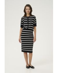 Kaffe - Rok Regular Fit Black/chalk Stripe - Lyst