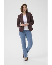 Kaffe - Blazer Kinnie Regular Fit Brown White - Lyst