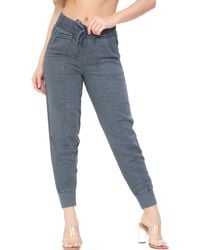 Marks & Spencer - Ex M&s Dames Linnen Gebreide Broek Luchtmacht Blauw - Lyst