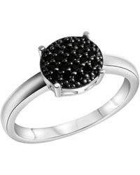 CELESTA - Ring 925 Rhodiniert Mit Schwarzen Zirkonia-Steinen - Lyst