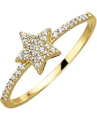 Fascination by Ellen K. - Ring 375 Mit Stern-Motiv Und Zirkonia Weiß - Lyst