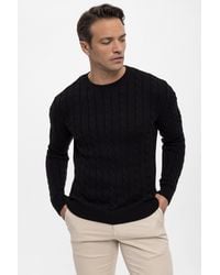 Felix Hardy - Rundhals-Pullover Aus Zopfmusterstrick - Lyst