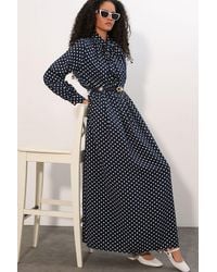 Bigdart - Polka Dot Maxi Shirt Dress - Lyst