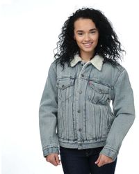 Levi's - Ex-boyfriend Sherpa Trucker Jacket (denim) - Lyst