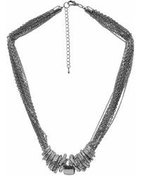 Steuer - Modeschmuck Kette Mehrreihig Mit Ringen Teilweise Mit Glassteinen - Lyst