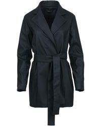 Conquista - Zwart Jasje Van Imitatieleer Met Ceintuur - Lyst