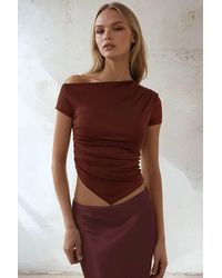 Hiccup - Soft Touch Asymmetrical Top With Drape Detail - Lyst
