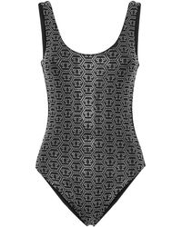 Philipp Plein - Badeanzug Mit Monogramm-Applikation - Lyst