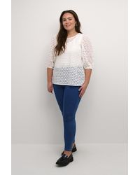 Kaffe - Blouse Met Lange Mouwen Regular Fit Chalk White - Lyst