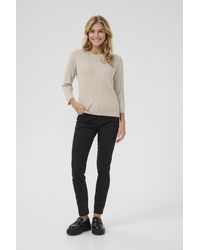 Kaffe - Strickpullover Regular Fit Cream - Lyst