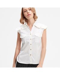 Smart & Joy - Mouwloos Shirt Met Flappen Op Schouders - Lyst