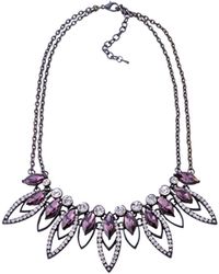 Steuer - Modeschmuck Kette Metall Glasstein Dunkellila 53Cm - Lyst