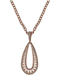 Steuer - Modeschmuck Anhänger Mit Kette Metall Vergoldet Glasstein Weiß - Lyst