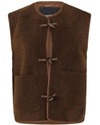 Threadbare - Itoje Borg-Vest Voor (Chocolade) - Lyst