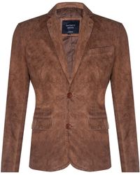Infinity Leather - Blazer Suede Jacket Soft Italian Coat - Lyst