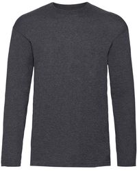 Fruit Of The Loom - Valueweight Crew Neck Long Sleeve T-Shirt - Lyst