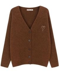 MixRay - Oversized Knit Cardigan With Heart Detail - Lyst