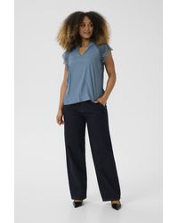 Cream - Blouse Met Korte Mouwen Crnola Straight Fit - Lyst