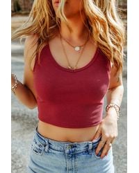 Azura Exchange - Ribbed Sleeveless Scoop Neck Tank Top - Lyst