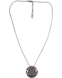 Steuer - Modeschmuck Kette Halskette, Silberfarben, Mit Rundem Anhänger - Lyst