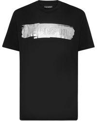 Philipp Plein - T-shirt Round Neck Ss Silver Brush - Lyst